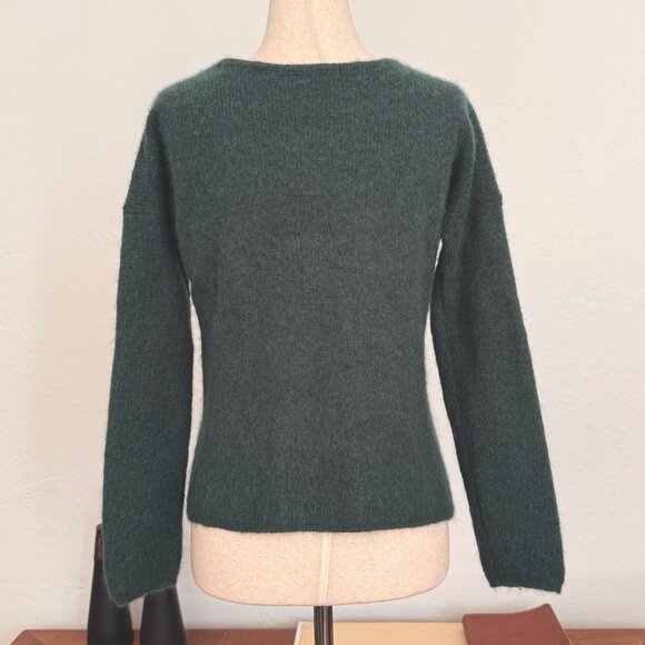 Sézane Barry Cardigan V-Neck Sweater Mohair Alpaca Green - Picture 4 of 7
